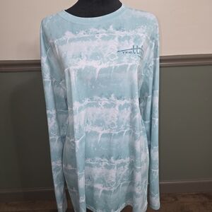 Reel Life Men's Aqua Long Sleeve Tee